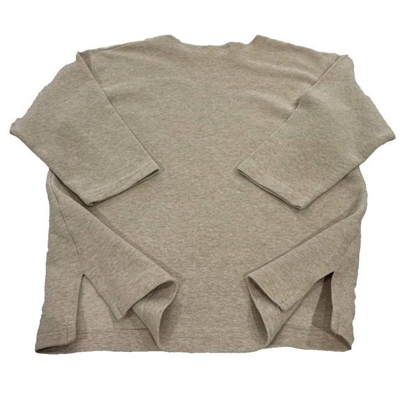 TAPEMEASURE New York Vintage Women's 3/4 Sleeve Ribbed Shirt; Tan; Small - Picture 2 of 4